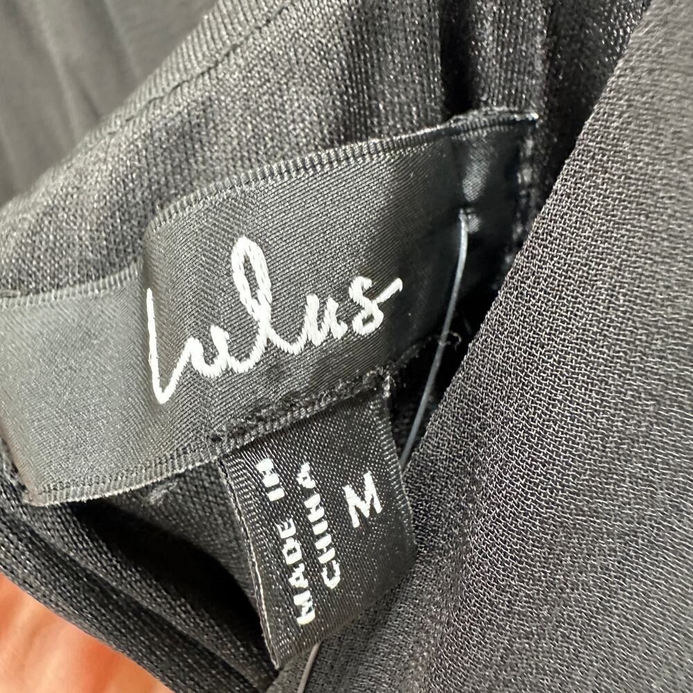 Lulus Tier Elegance Black Long Sleeve Tiered Maxi Dress Chiffon Formal M NWT - Picture 9 of 12